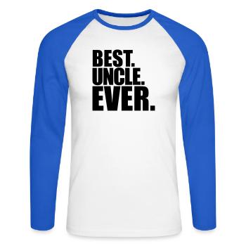 uncle - Unisex Long Sleeve Baseball T-Shirt - white/royal blue - Front - Nik (191cm)