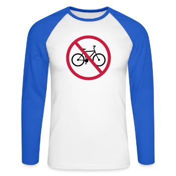 kein fahrrad verboten schild zone fahren bike drah - Unisex Baseballshirt langarm - Weiß/Royalblau - Vorne - Nik (191cm)