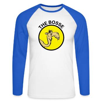 The Bosse I - T-shirt baseball manches longues Homme - blanc/bleu royal - Devant - Nik (191cm)