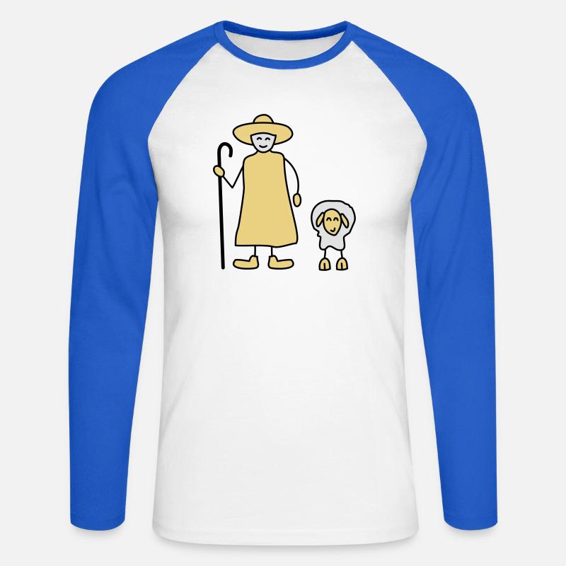 schaefer schafe tier beruf - Unisex Baseballshirt langarm - Weiß/Royalblau