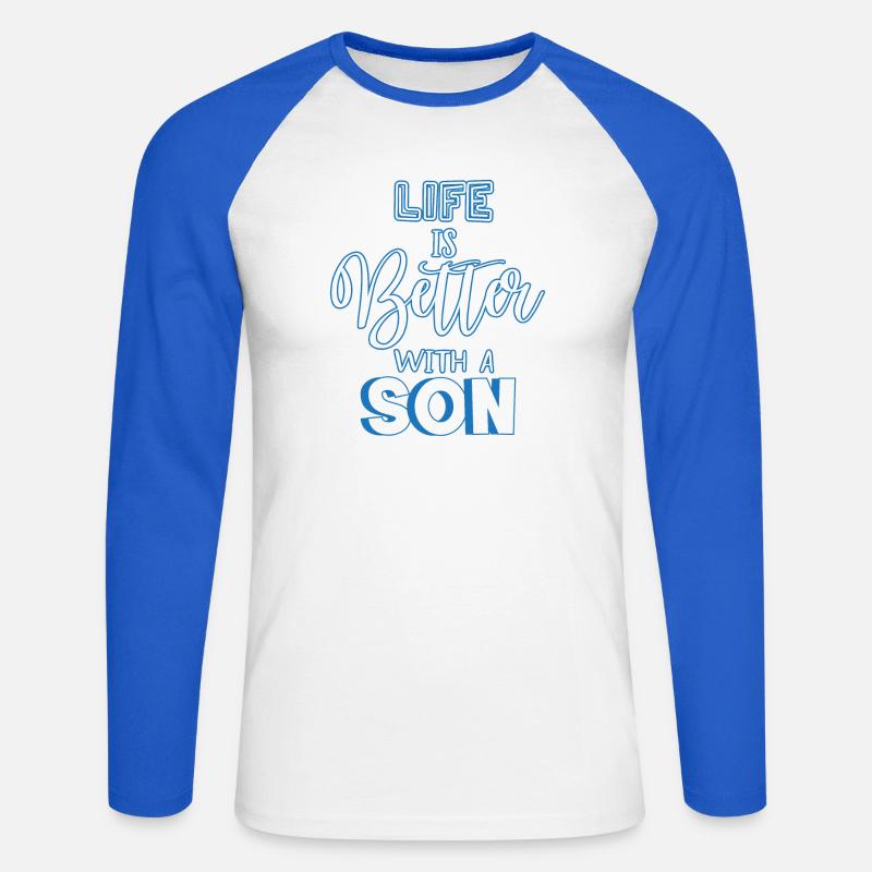 figlio - Maglia da baseball a manica lunga da uomo - bianco/blu royal