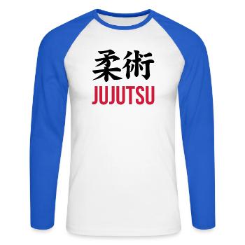 Jujutsu Jiu Jitsu Jiujitsu Ju-jitsu Jiu-jitsu - Unisex Long Sleeve Baseball T-Shirt - white/royal blue - Front - Nik (191cm)