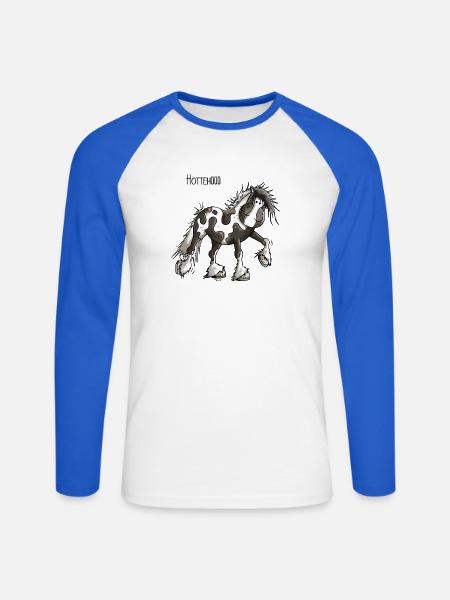 Hottehüüü Irish Tinker - Unisex Baseballshirt langarm - Weiß/Royalblau