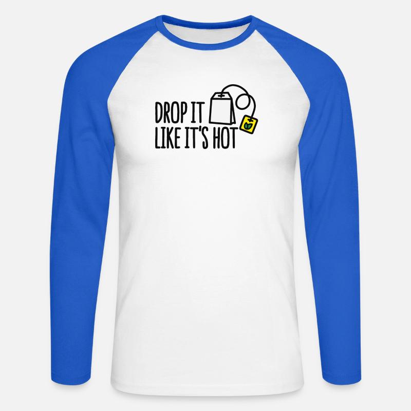 Drop it likes it's hot - Unisex Baseballshirt langarm - Weiß/Royalblau