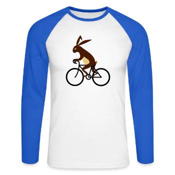 hare - Unisex Long Sleeve Baseball T-Shirt - white/royal blue - Front - Nik (191cm)