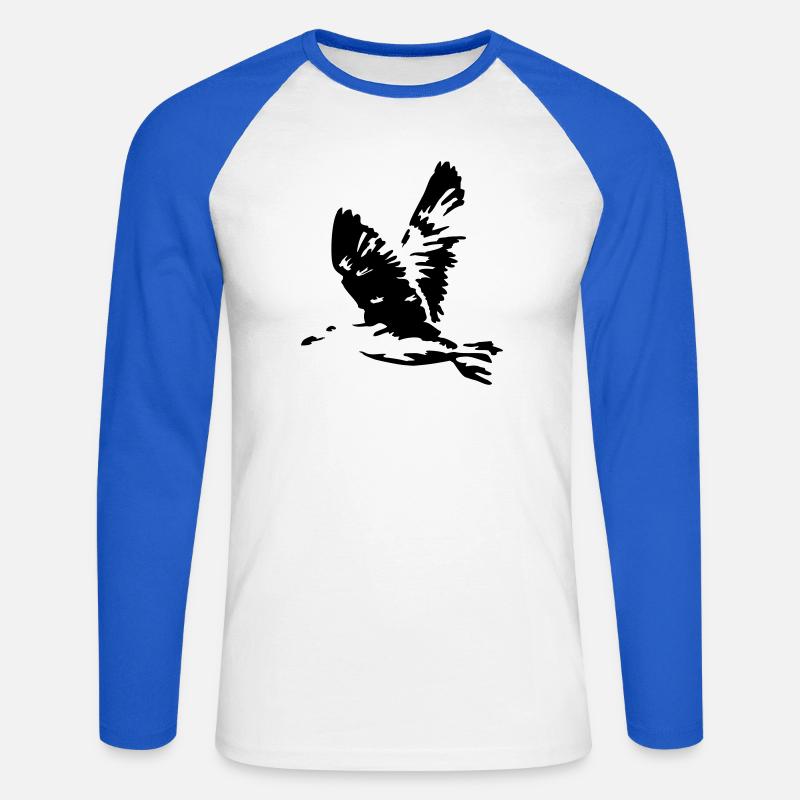fliegende moewe urlaub - Unisex Baseballshirt langarm - Weiß/Royalblau