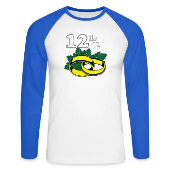 Parsley Wedding , 12,5 Years Wedding Anniversary (25) - Unisex Long Sleeve Baseball T-Shirt - white/royal blue - Front - Nik (191cm)