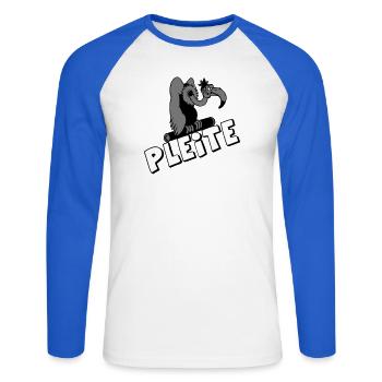 Plesiosaur Pleite Cartoon - Unisex Baseballshirt langarm - Weiß/Royalblau - Vorne - Nik (191cm)