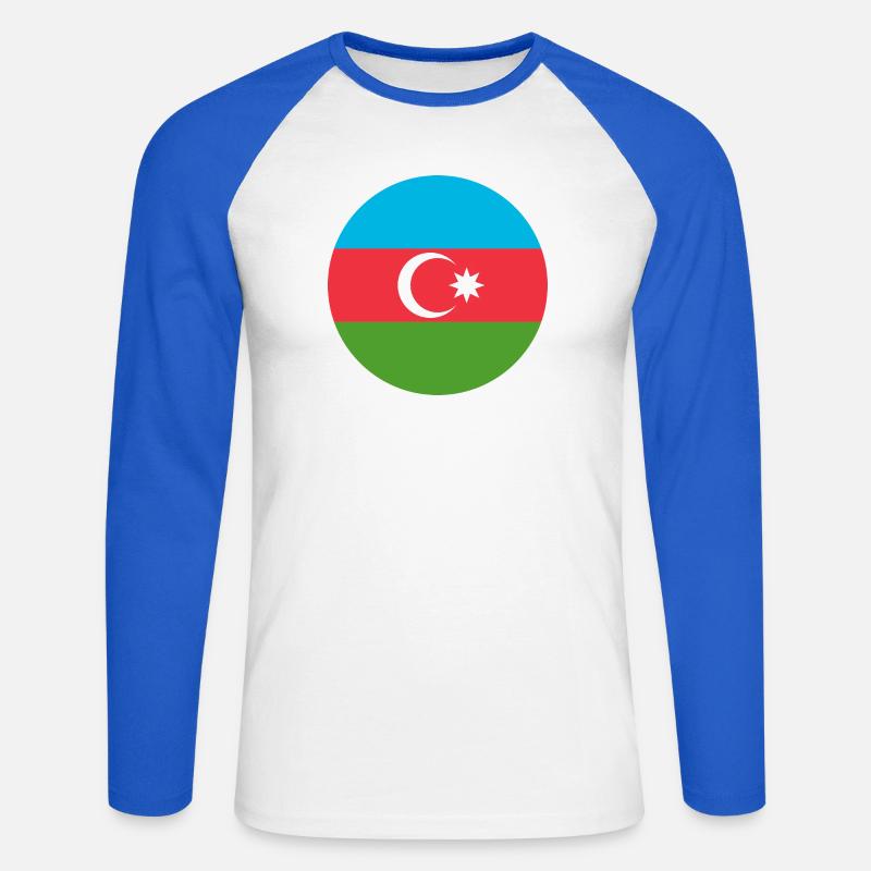 Aufkleber Luftwaffe Roundel Aserbaidschan Luftwaffe - Unisex Baseballshirt langarm - Weiß/Royalblau