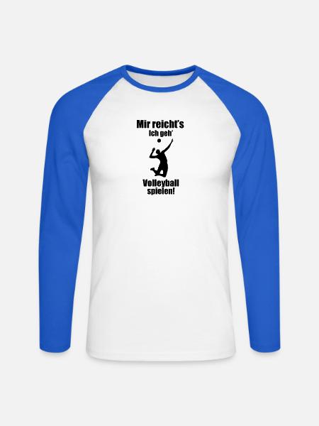 Mir reicht's, Ich geh' Volleyball spielen! - Unisex Baseballshirt langarm - Weiß/Royalblau