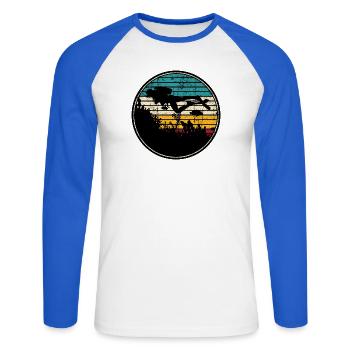 Diving scuba - Unisex Long Sleeve Baseball T-Shirt - white/royal blue - Front - Nik (191cm)