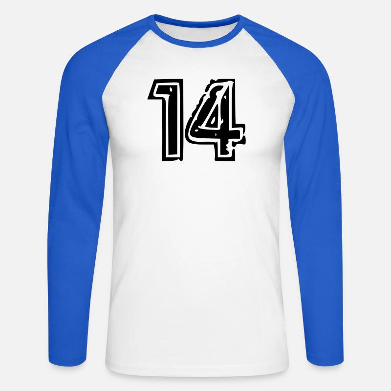 Johan - Unisex Baseballshirt langarm - Weiß/Royalblau