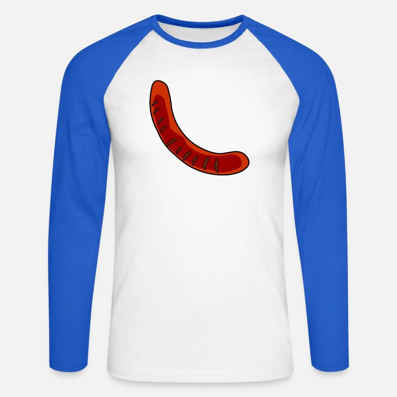 Wurst oder Bratwurst - Unisex Baseballshirt langarm - Weiß/Royalblau