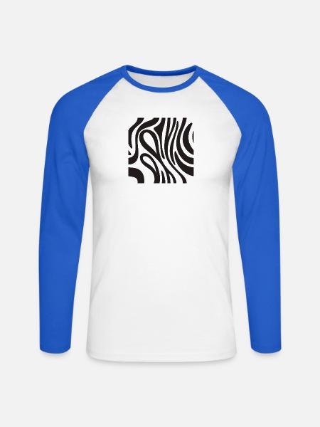Zebra-Dekoration - Afrikanische Savanne-Effekt - Unisex Baseballshirt langarm - Weiß/Royalblau