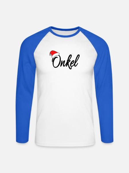 Weihnachten Onkel - Unisex Baseballshirt langarm - Weiß/Royalblau