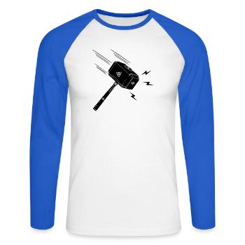Hammer of thor Thor s hammer Mjolnir lightning stral - Unisex Long Sleeve Baseball T-Shirt - white/royal blue - Front - Nik (191cm)