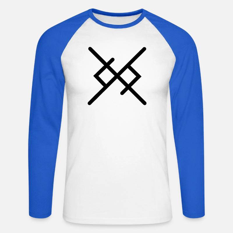 Ewige Liebe in Wikingerrunen - Unisex Baseballshirt langarm - Weiß/Royalblau