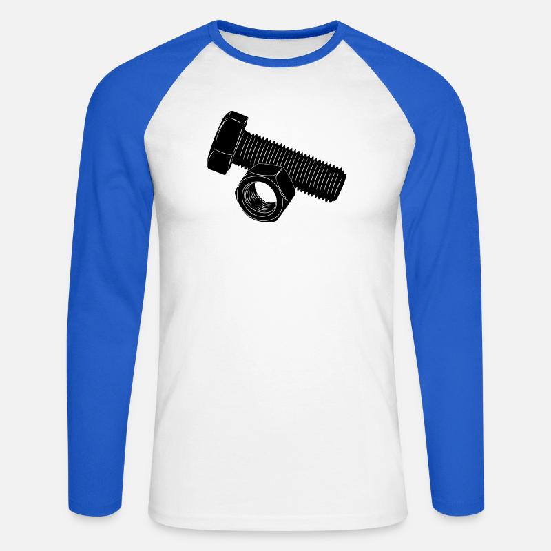 Schraube und Mutter - Unisex Baseballshirt langarm - Weiß/Royalblau