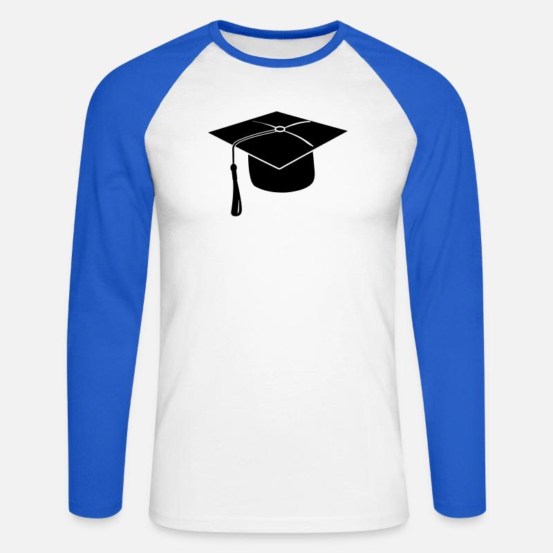 Hauben- oder Hutlogo für die Prüfungspräsentation - Unisex Baseballshirt langarm - Weiß/Royalblau