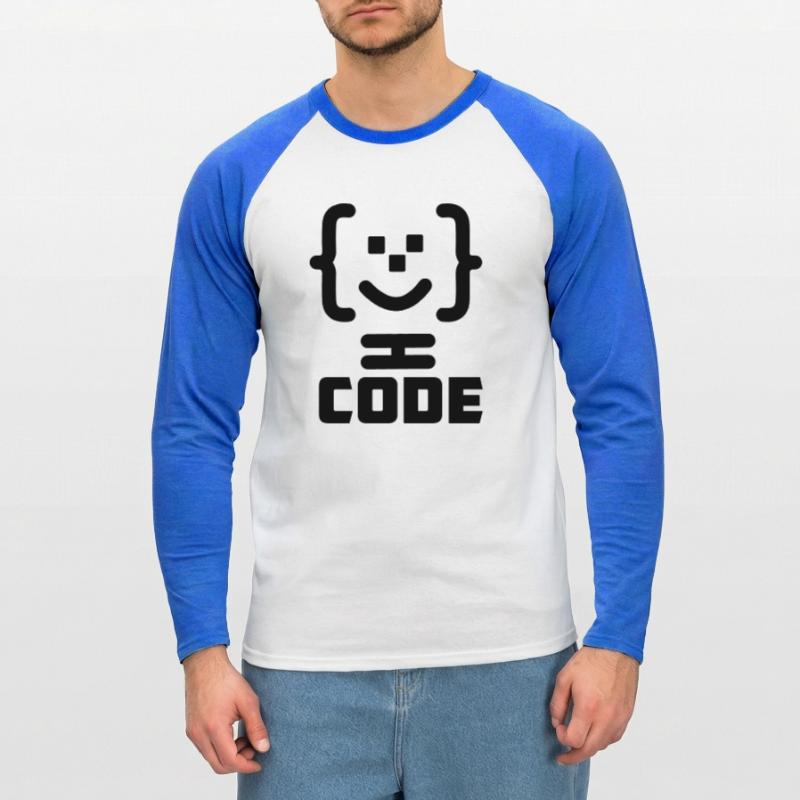 Hauptprogrammierer-Code-Logo mit Text CODE Unisex Baseballshirt langarm