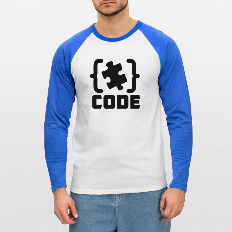 programmer Code puzzle piece solving Unisex Long Sleeve Baseball T-Shirt