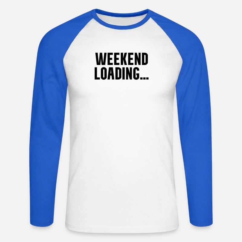 Weekend loading - Unisex Long Sleeve Baseball T-Shirt - white/royal blue