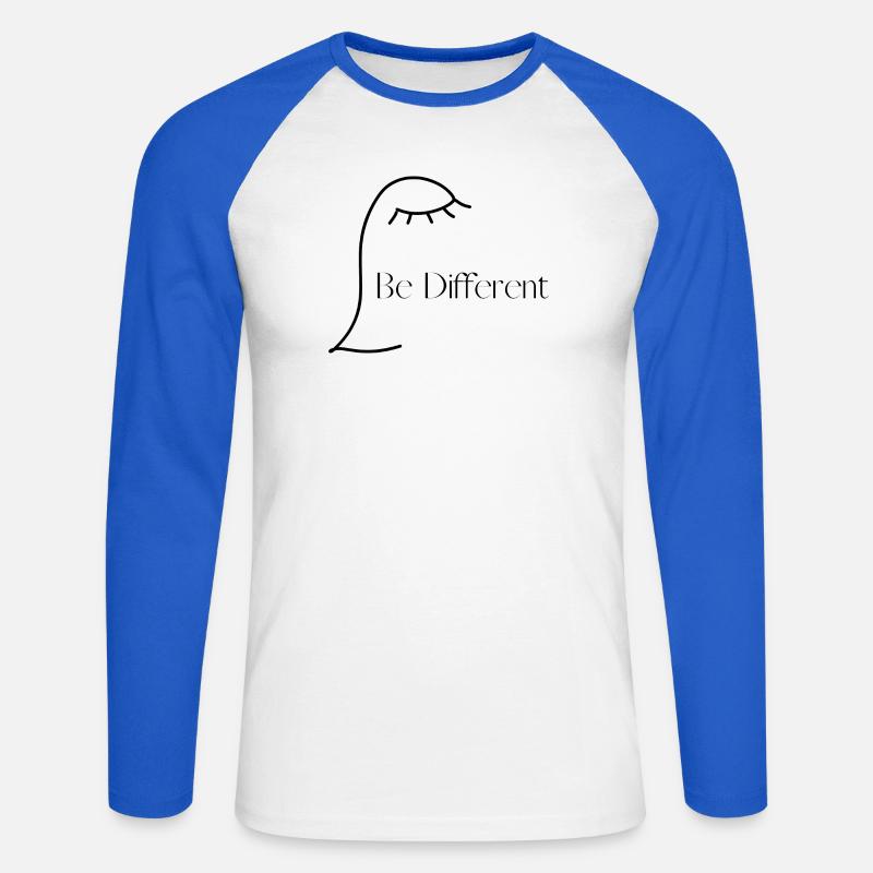 Anders sein als andere - Unisex Baseballshirt langarm - Weiß/Royalblau