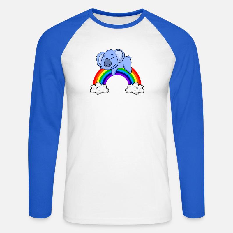 Regenbogen Koala - Unisex Baseballshirt langarm - Weiß/Royalblau