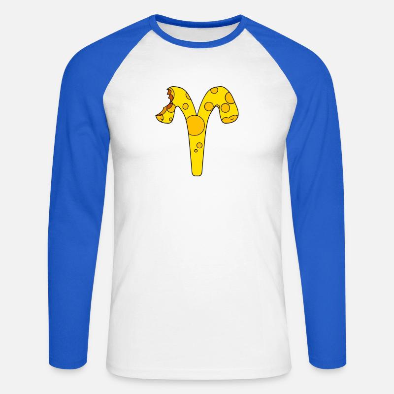 Sternzeichen Widder - Unisex Baseballshirt langarm - Weiß/Royalblau