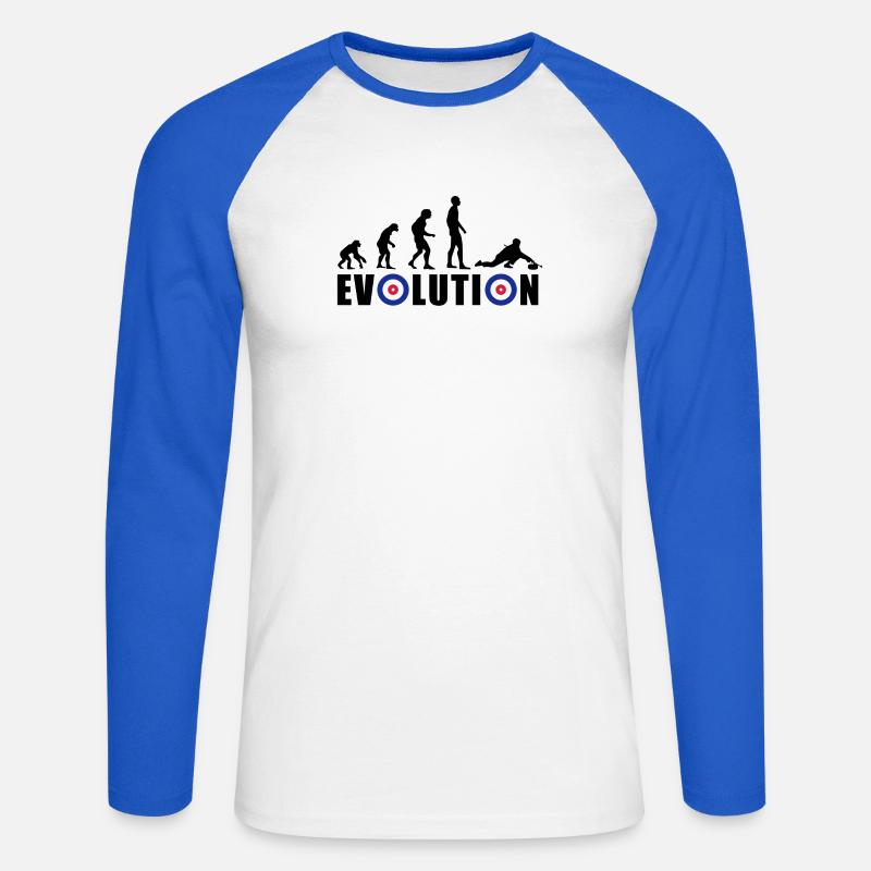 EVOLUTION CURLING Curling Gift Winter - Unisex Long Sleeve Baseball T-Shirt - white/royal blue