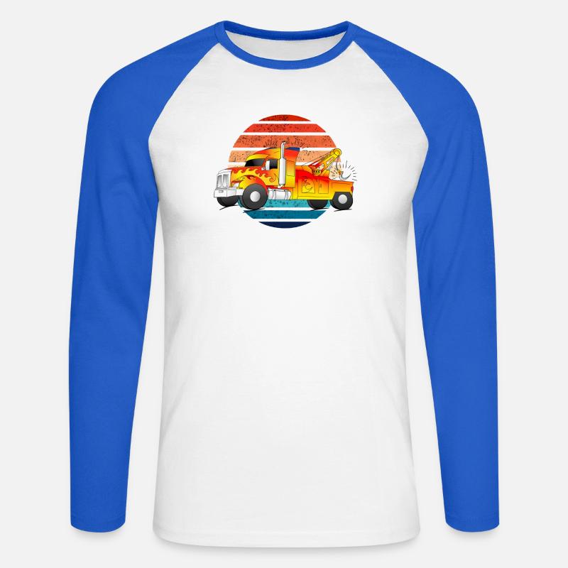 Abschleppwagen Abschleppdienst Abschlepper LKW - Unisex Baseballshirt langarm - Weiß/Royalblau