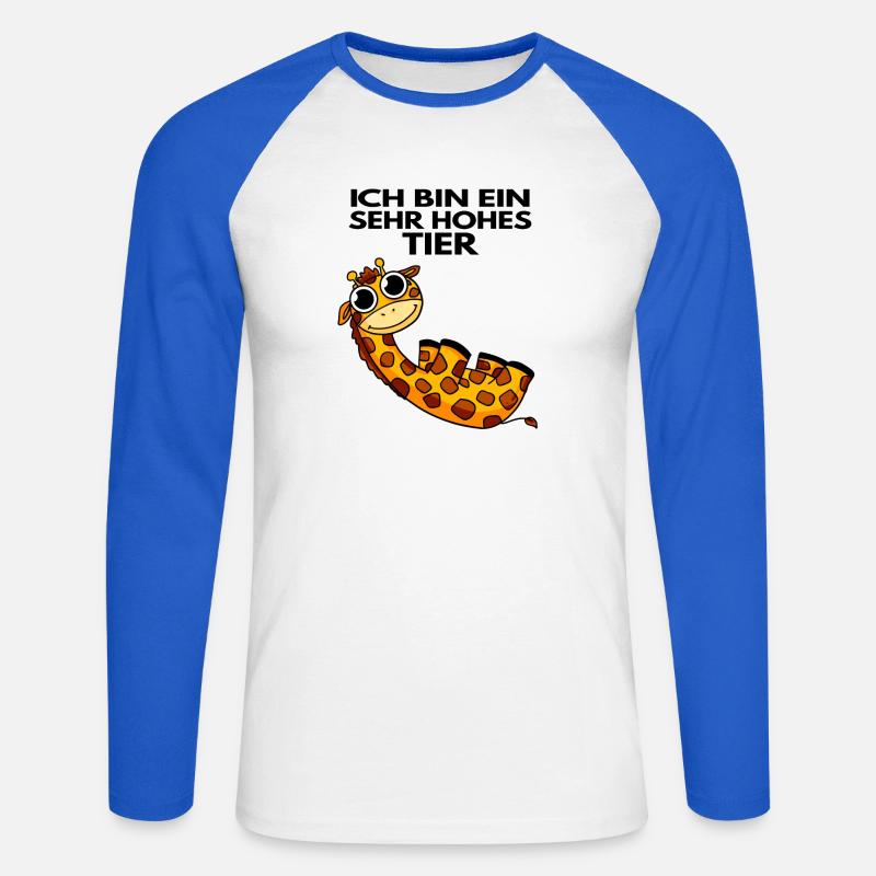 Teamleiter Giraffe Trainer Leitung Chef - Unisex Baseballshirt langarm - Weiß/Royalblau
