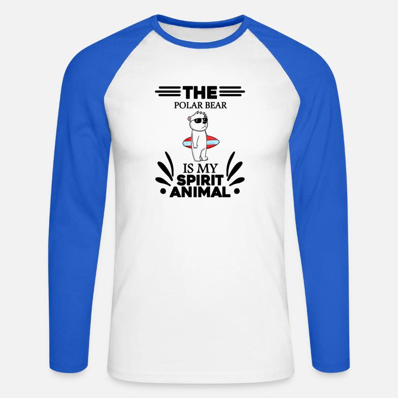 Eisbär Polarbär Bär - Unisex Baseballshirt langarm - Weiß/Royalblau