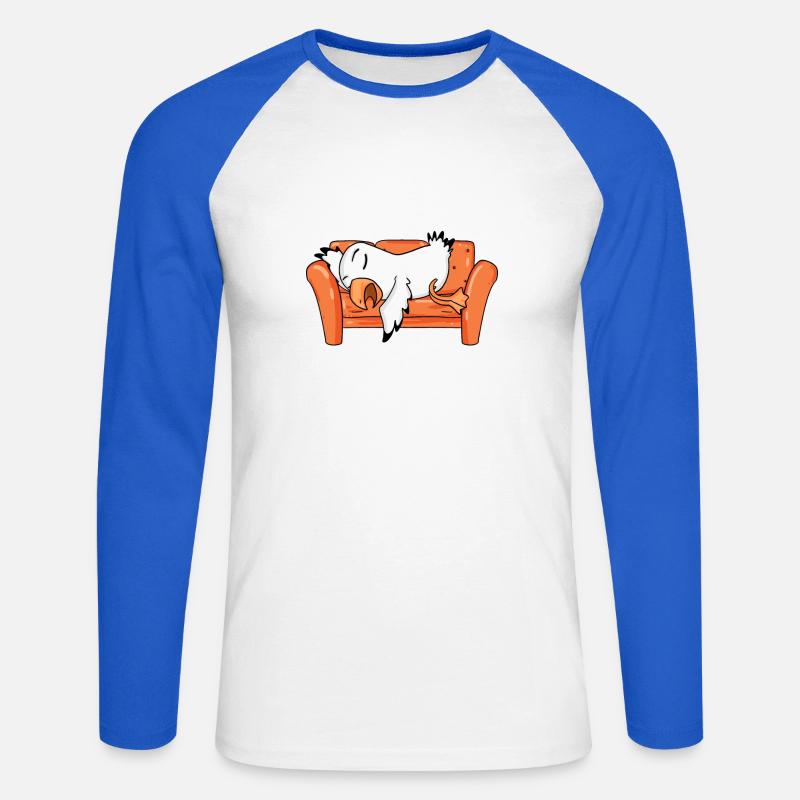 Möwe Müde Schlafen Schlaf - Unisex Baseballshirt langarm - Weiß/Royalblau