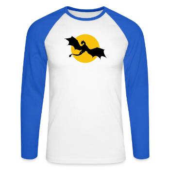 Dragon for the sun - change the colors - Unisex Long Sleeve Baseball T-Shirt - white/royal blue - Front - Nik (191cm)