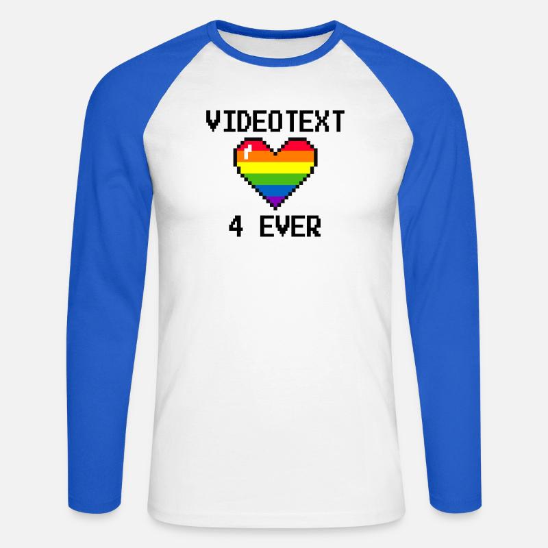 Videotext for ever - Unisex Baseballshirt langarm - Weiß/Royalblau