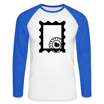 Stamp contour with stamp with hearts - Unisex Long Sleeve Baseball T-Shirt - white/royal blue - Front - Nik (191cm)