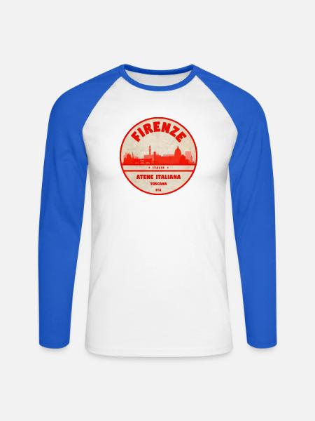 Florenz Vintage Stadtsiegel - Unisex Baseballshirt langarm - Weiß/Royalblau