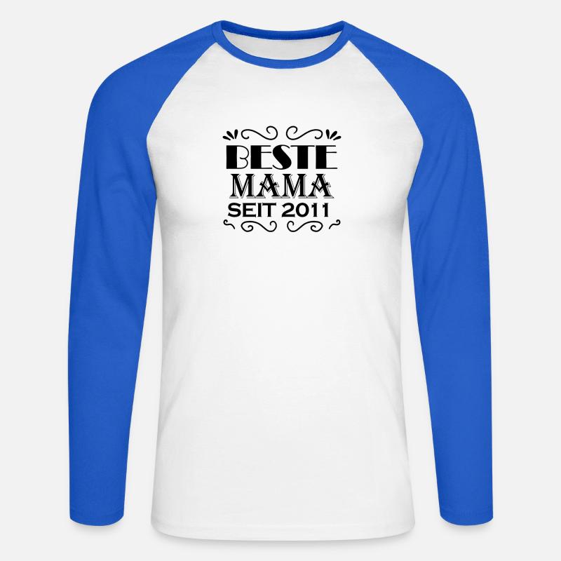 Beste Mama seit 2011 - Unisex Baseballshirt langarm - Weiß/Royalblau