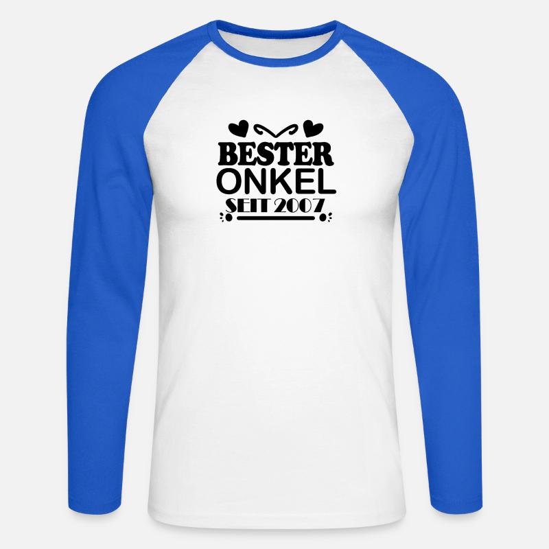 Bester Onkel seit 2007 - Unisex Baseballshirt langarm - Weiß/Royalblau