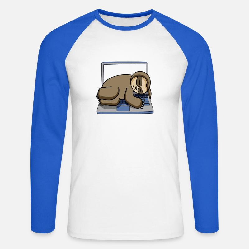 Computer Nerd Programmer Gift - Unisex Long Sleeve Baseball T-Shirt - white/royal blue