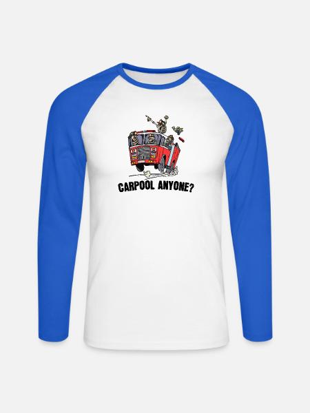 Berufsfeuerwehr Feuerwehr Statement Feuerwehrauto - Unisex Baseballshirt langarm - Weiß/Royalblau