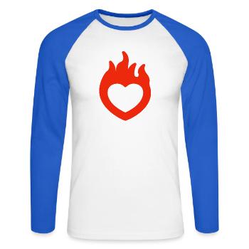 Valentine's day, Valentine's day, Valentine's day, - Unisex Long Sleeve Baseball T-Shirt - white/royal blue - Front - Nik (191cm)