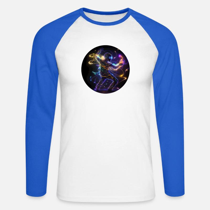 Dance Halluzination Techno - Unisex Baseballshirt langarm - Weiß/Royalblau