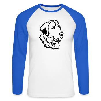 Broholmer Kopf - Unisex Long Sleeve Baseball T-Shirt - white/royal blue - Front - Nik (191cm)