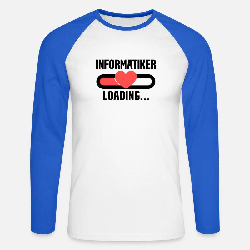 Informatiker Loading - Unisex Baseballshirt langarm - Weiß/Royalblau