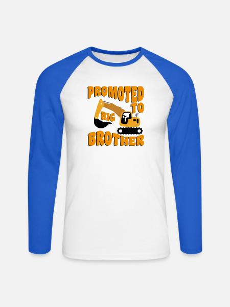Forfremmet til storebror bliver storebror - Langærmet herre-baseballshirt - hvid/kongeblå