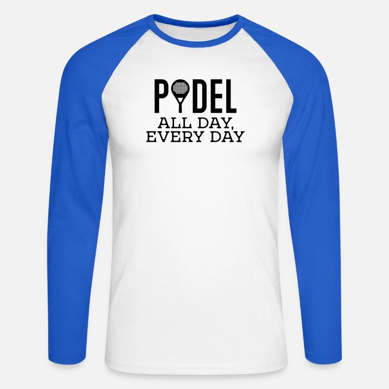 Racket Padel Training Padel Game Statement - Unisex Long Sleeve Baseball T-Shirt - white/royal blue