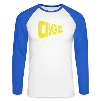 LEGEND - T-shirt baseball manches longues Homme - blanc/bleu royal - Devant - Nik (191cm)