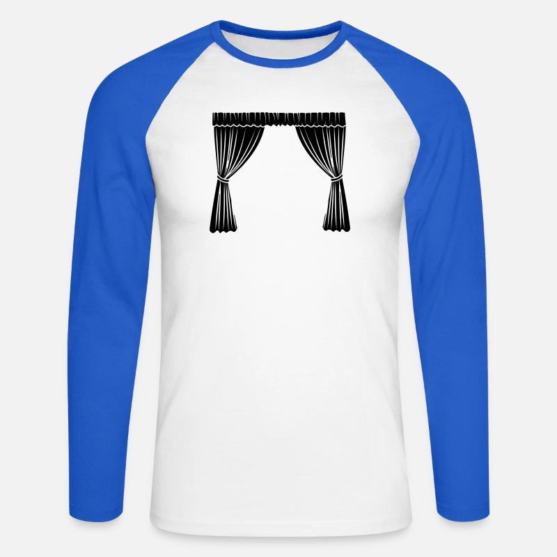 Logo der Vorhänge - Unisex Baseballshirt langarm - Weiß/Royalblau